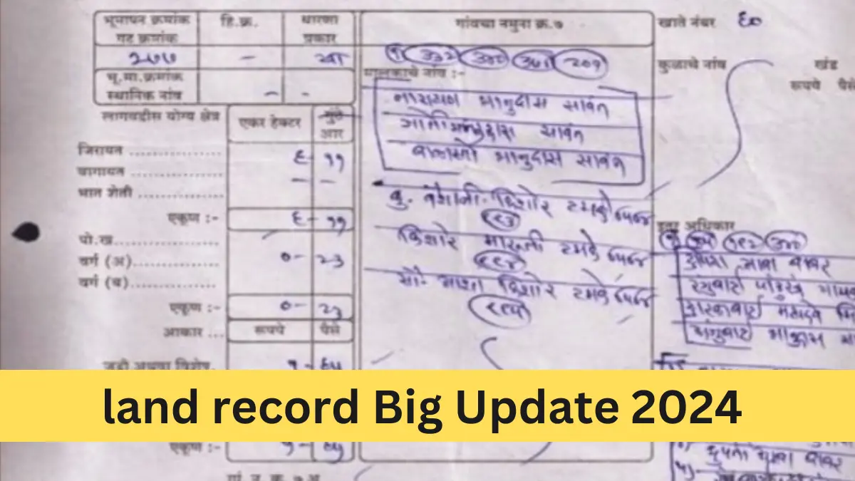 land record Big Update 2024 : वडिलोपार्जित जमिन करा नावावर अगदी मोफत, असा करा अर्ज