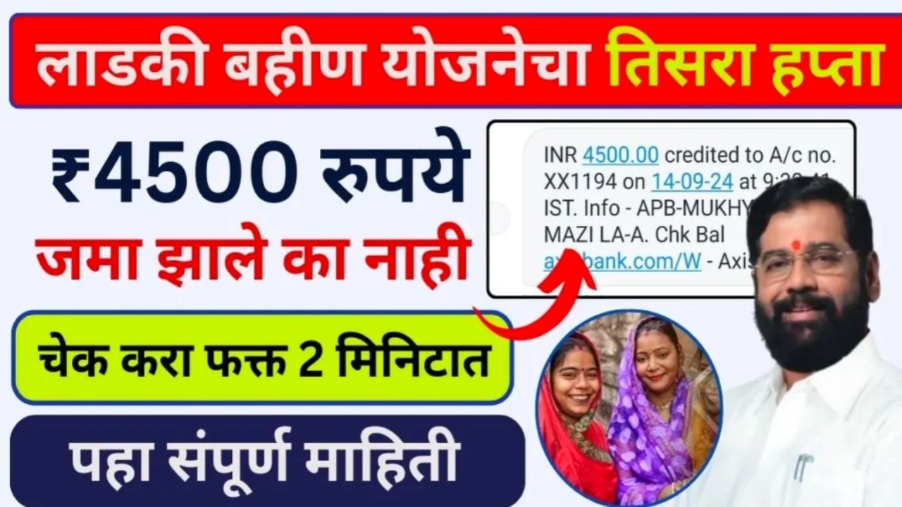 लाडकी बहिण योजनेचे 4500 रूपये तुम्हाला मिळाले का? येथे चेक करा Deposit money in bank